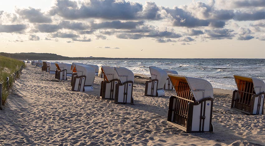 Der Strand Zempin auf Usedom mit Strandkörben